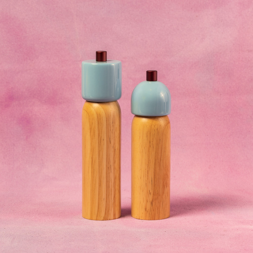 MÆGEN Salt & Pepper Grinder | Sky Blue & Burgundy