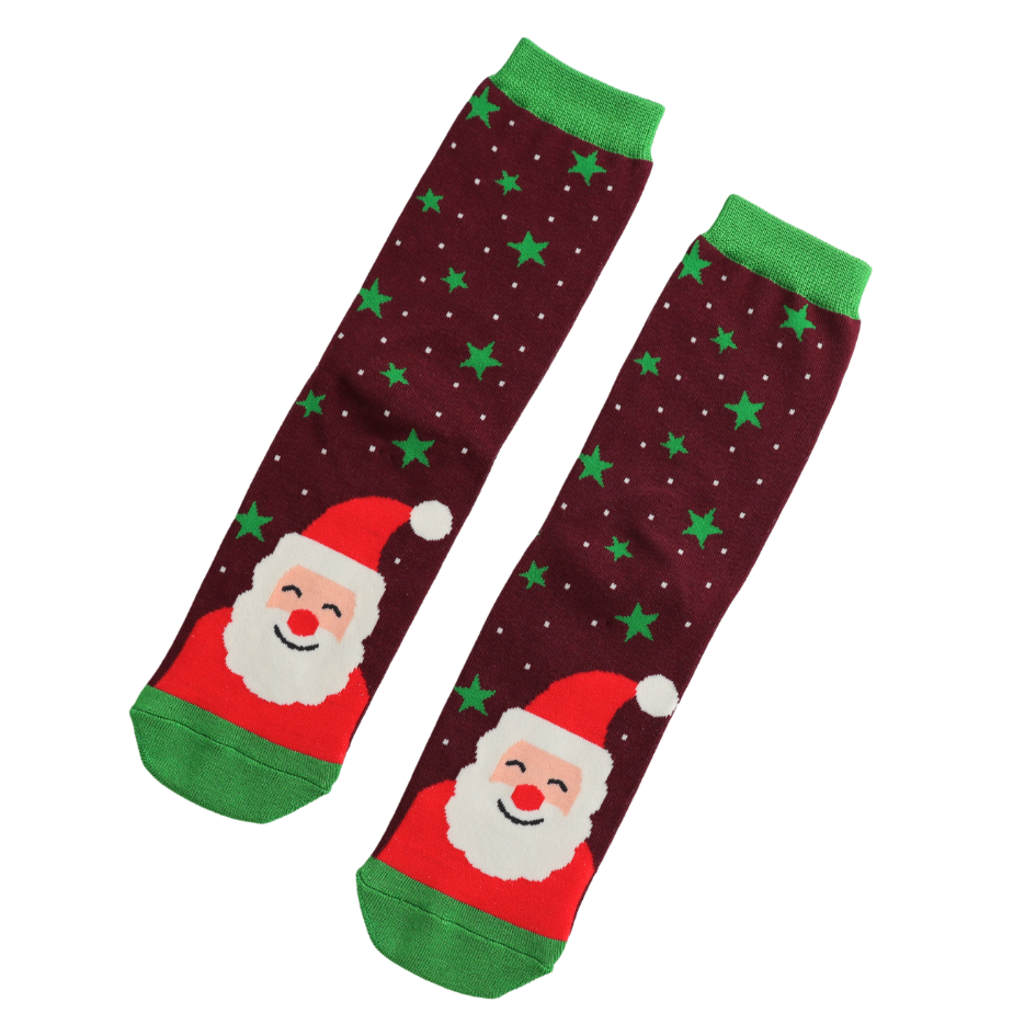 Mr Sparrow - Santa Burgundy Socks