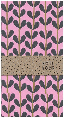 Pink Leaves Pattern - Notebook