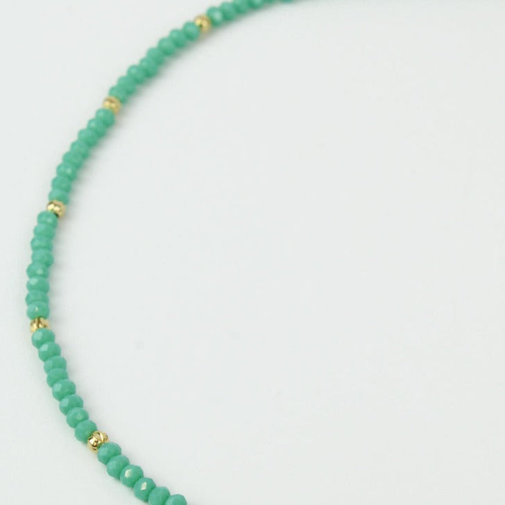 Gold & Facet Turquoise Bead Necklace