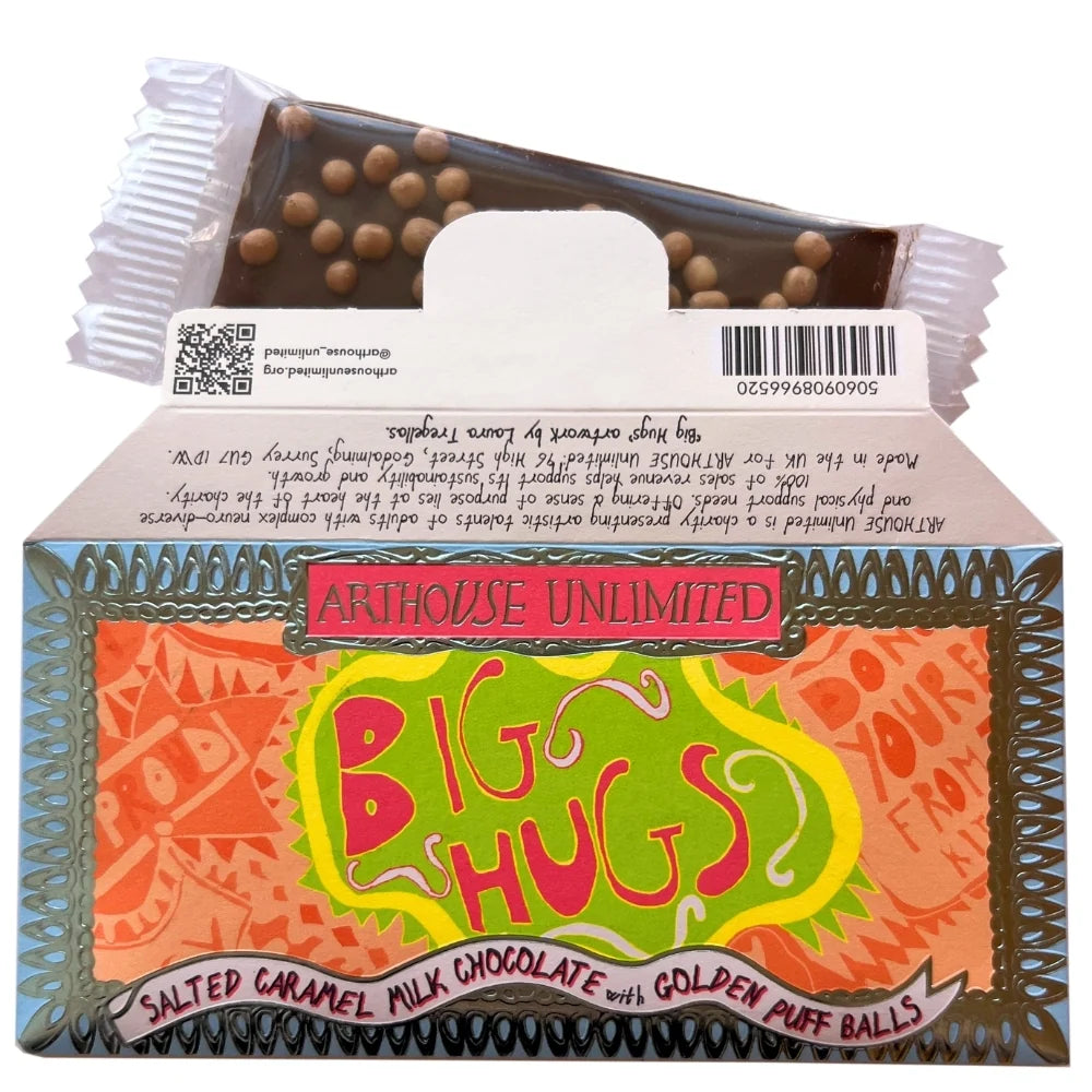 Arthouse Unlimited - Joy Sized: Big Hugs, Salted Caramel Milk Chocolate with Golden Puff Balls