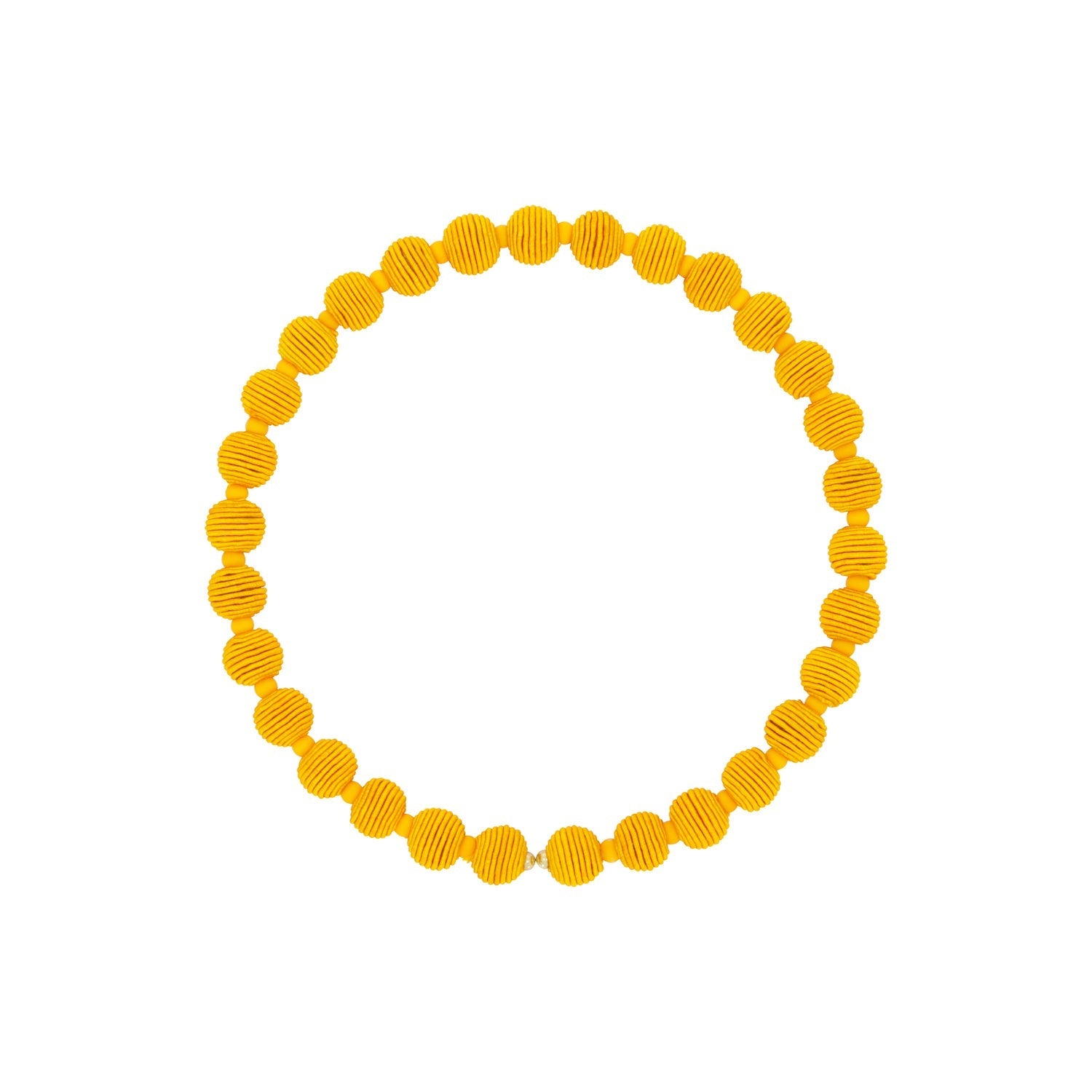 Saffron Springwire Woven Ball Necklace