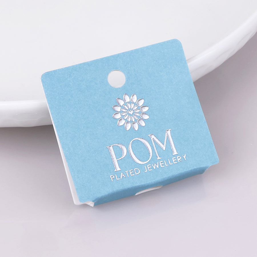 POM -Silver Plated Simple Crystal Square Rings Bracelet
