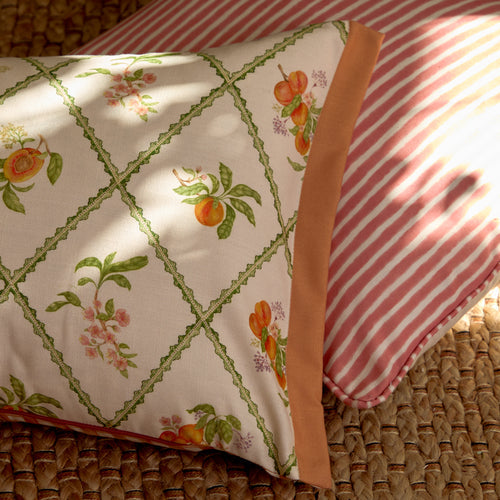 Peach Trellis Printed Outdoor Cushion Orange
