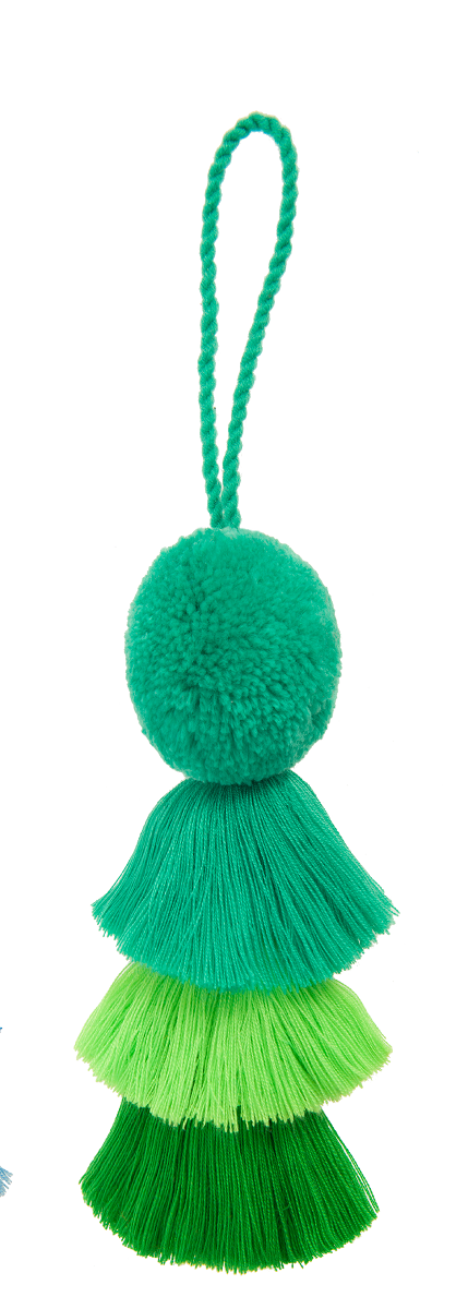 Pom Pom & Trio Tassel Swags - Greens