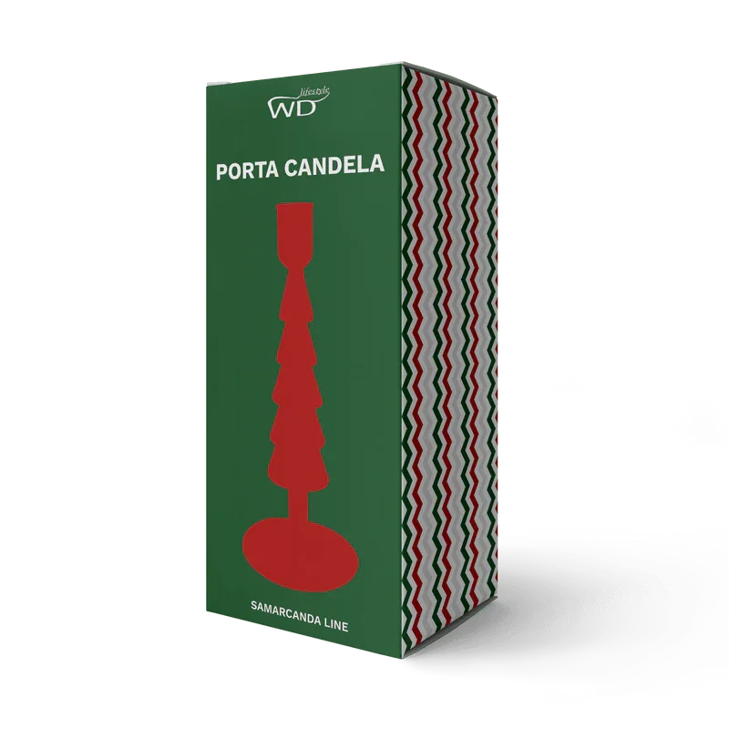 Glass Christmas Tree Shaped Candle Holder - Green