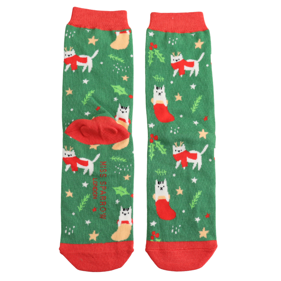 Miss Sparrow - Xmas Cat - Green