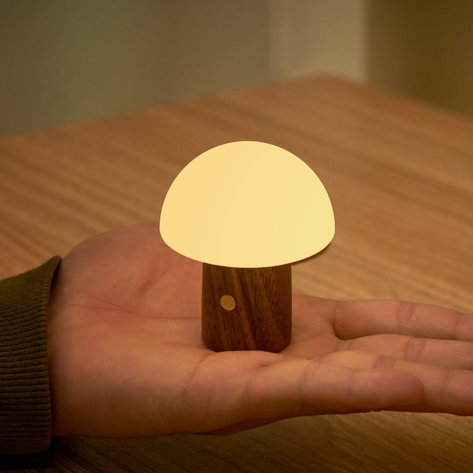 Gingko Alice Super Mini Mushroom Lamp - Walnut