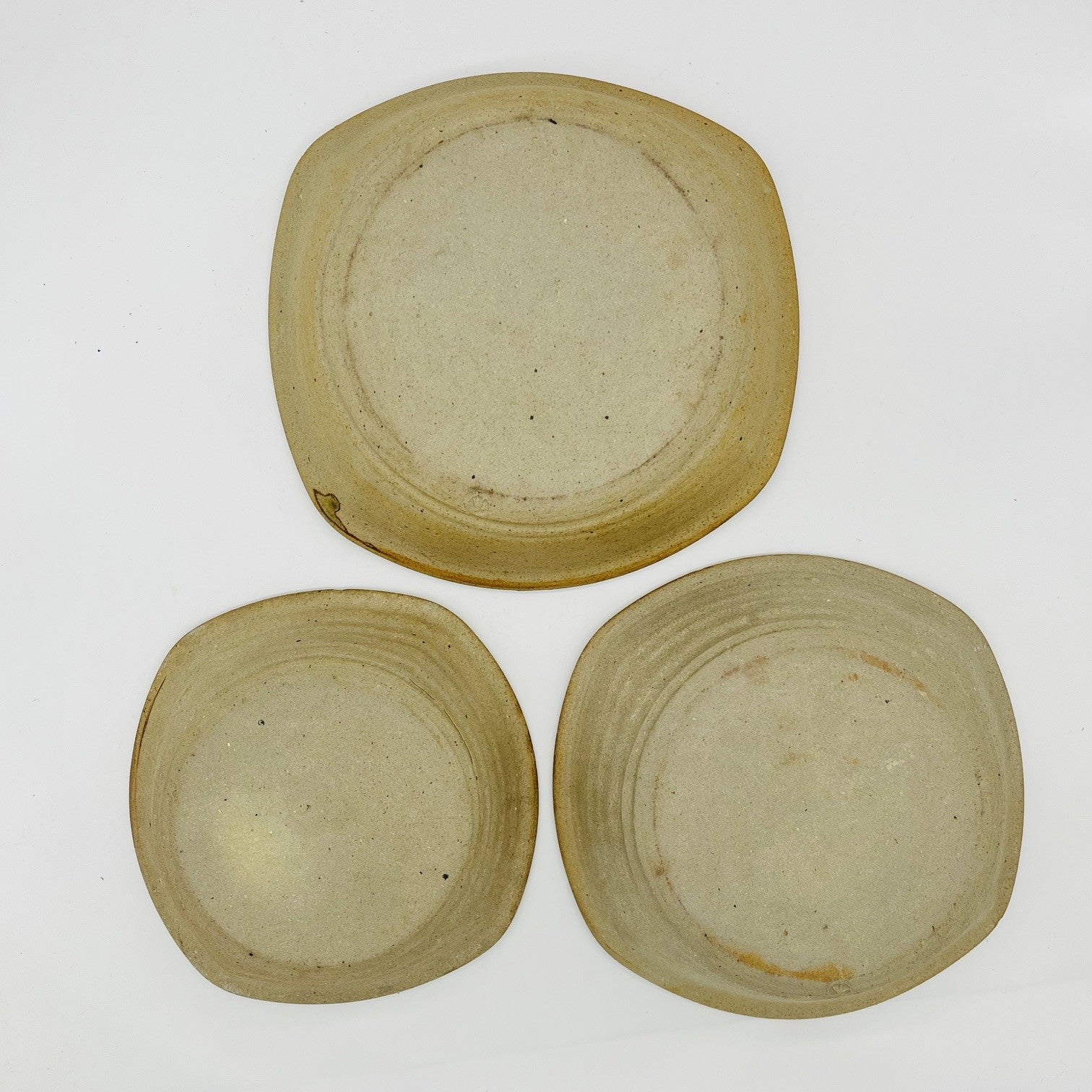 Studio Pottery Set of 3 Swirl  Design Stacking Bowls