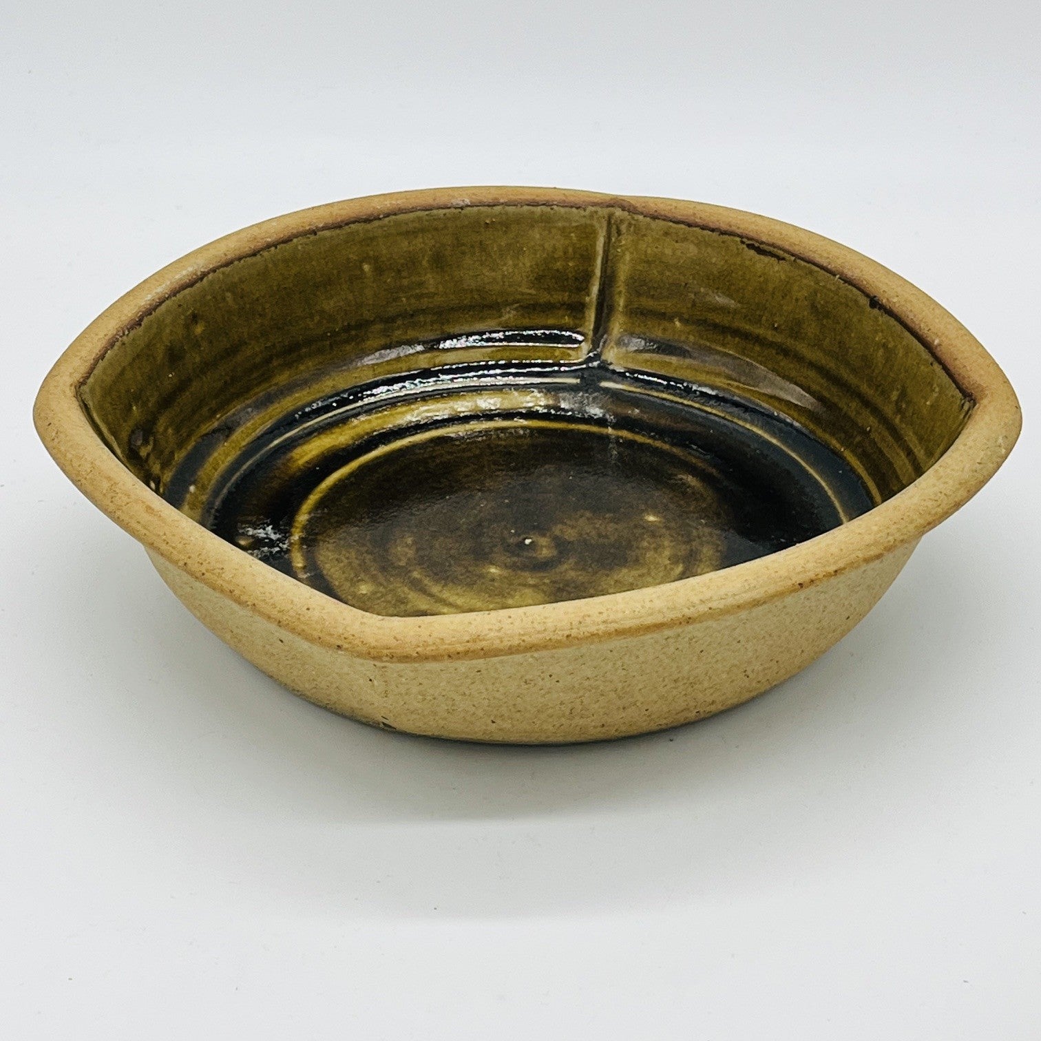 Studio Pottery Set of 3 Swirl  Design Stacking Bowls
