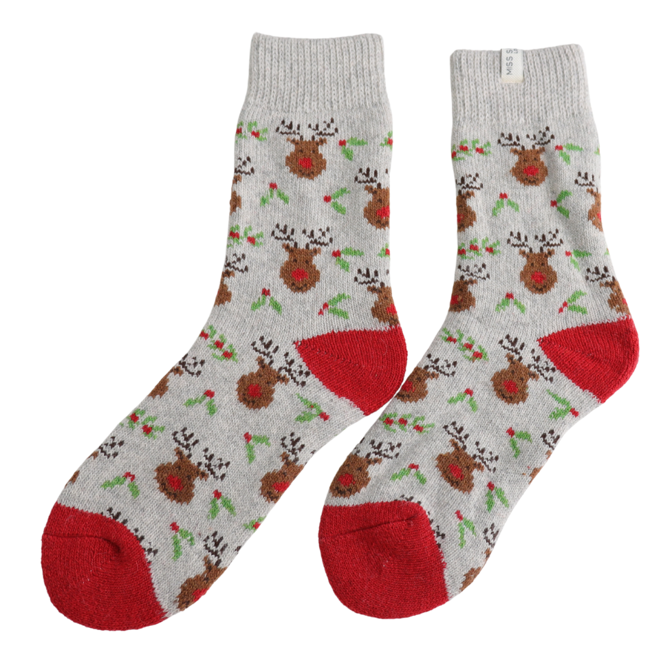 Miss Sparrow - Reindeer & Holly - Silver