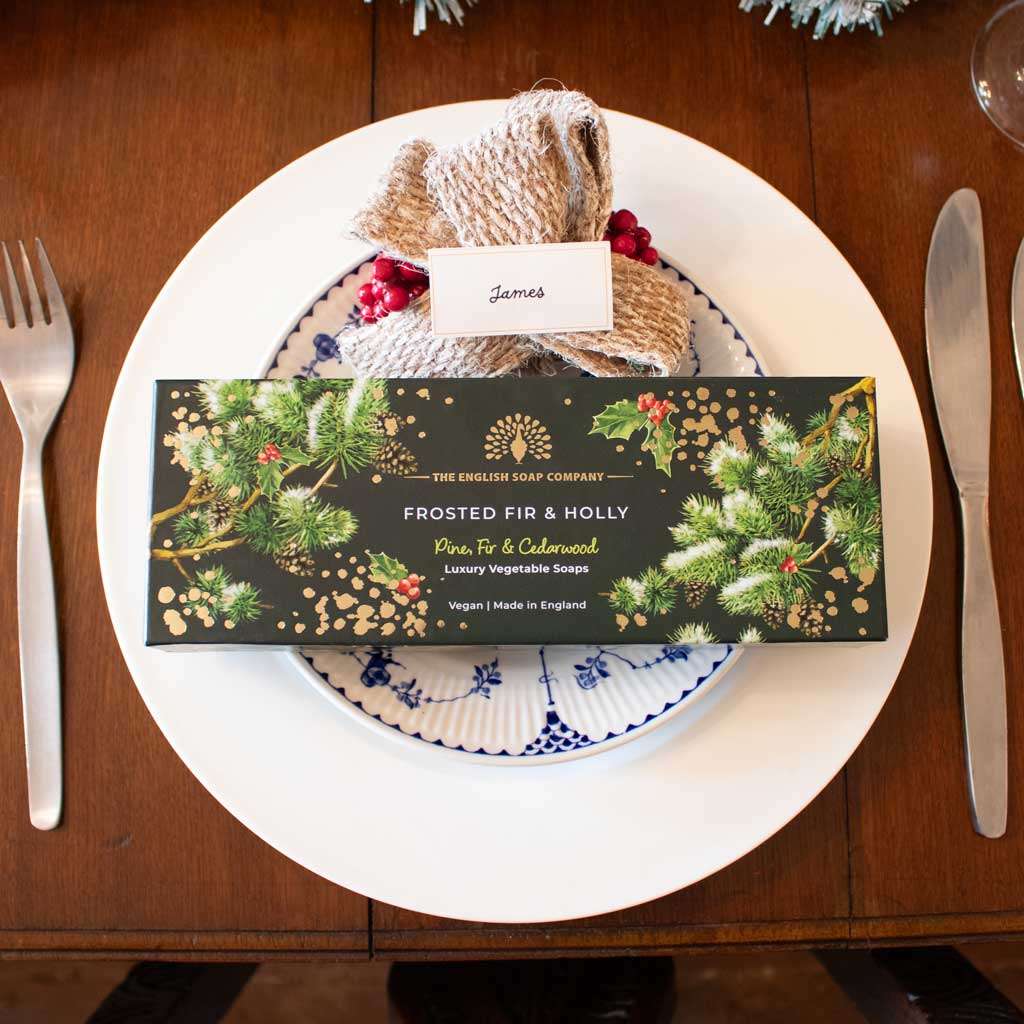 Christmas Tidings Frosted Fir & Holly Triple Soap Gift Box