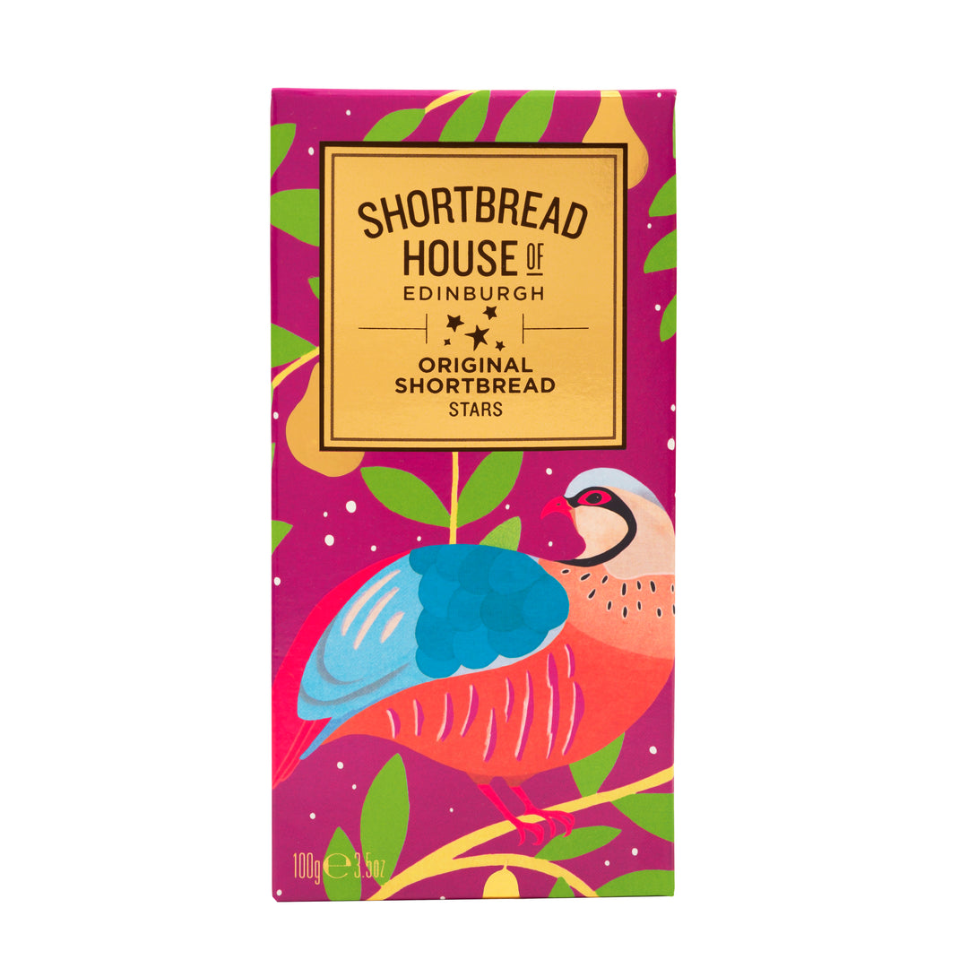 Original Recipe Shortbread Stars - Festive Partridge Box, 100g