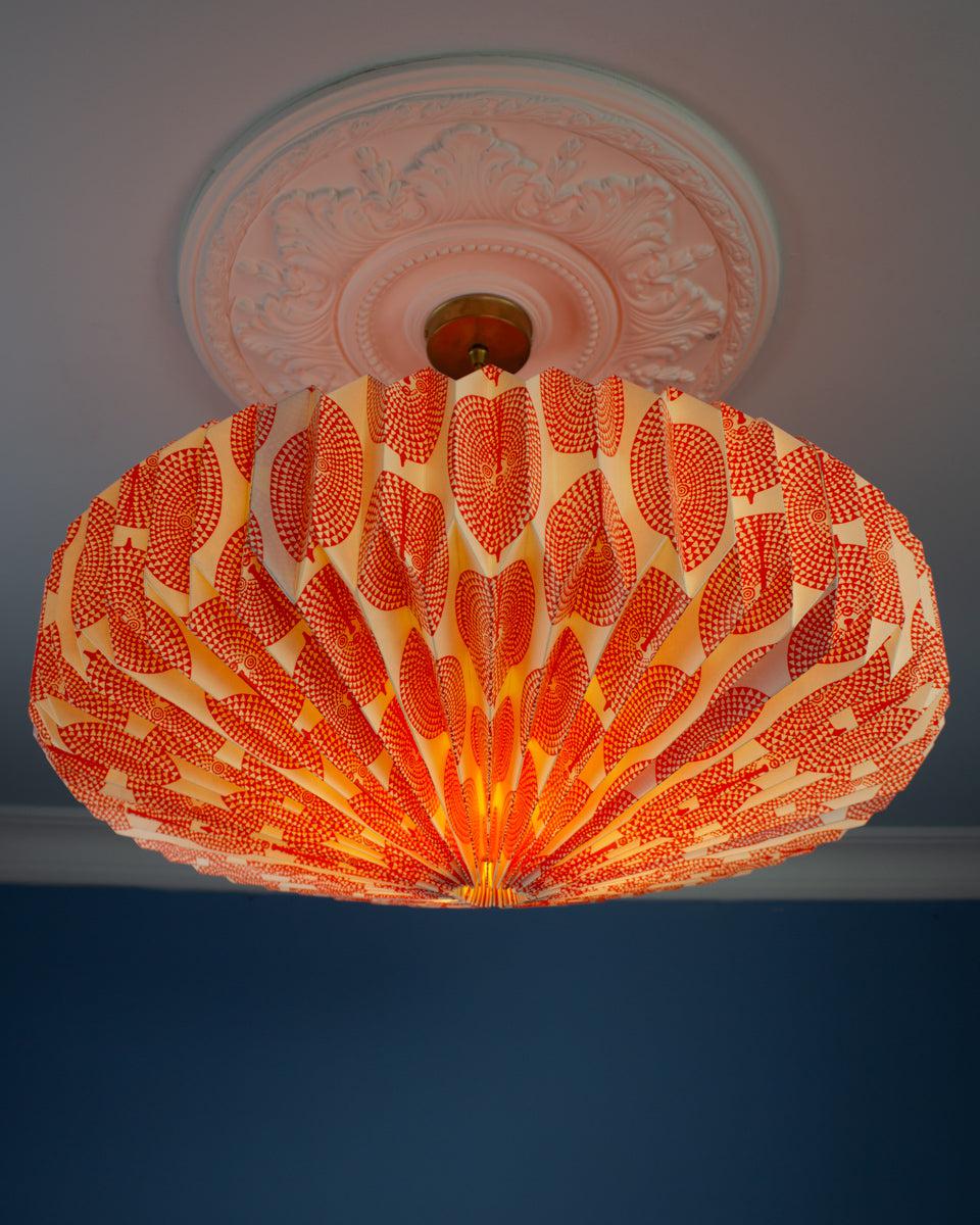 Origami Paper Lightshade Saucer 'Orange Sun Mask'