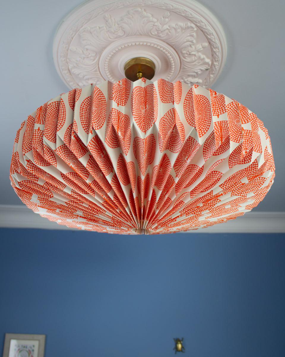 Origami Paper Lightshade Saucer 'Orange Sun Mask'