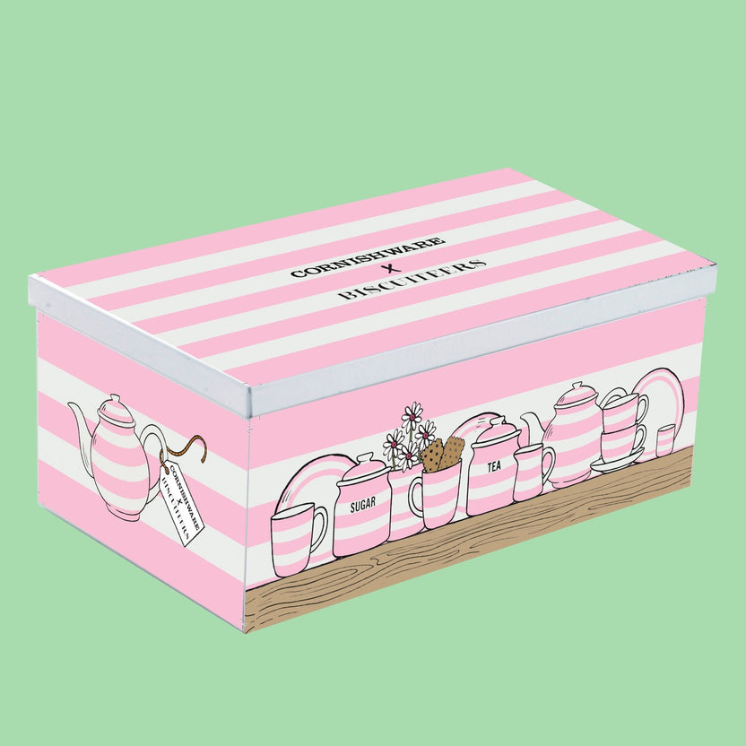 Biscuiteers x Cornishware Time for Tea Biscuit Tin
