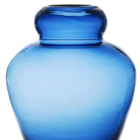 Opaque Blue Glass Vase 22cm