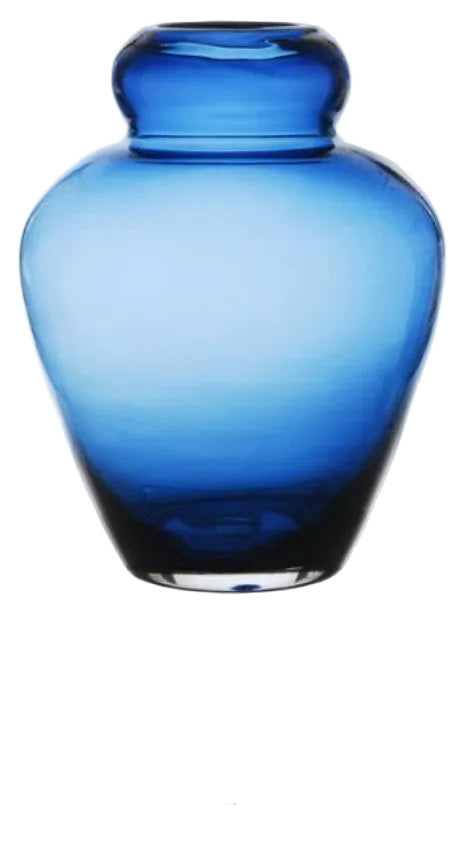 Opaque Blue Glass Vase 22cm
