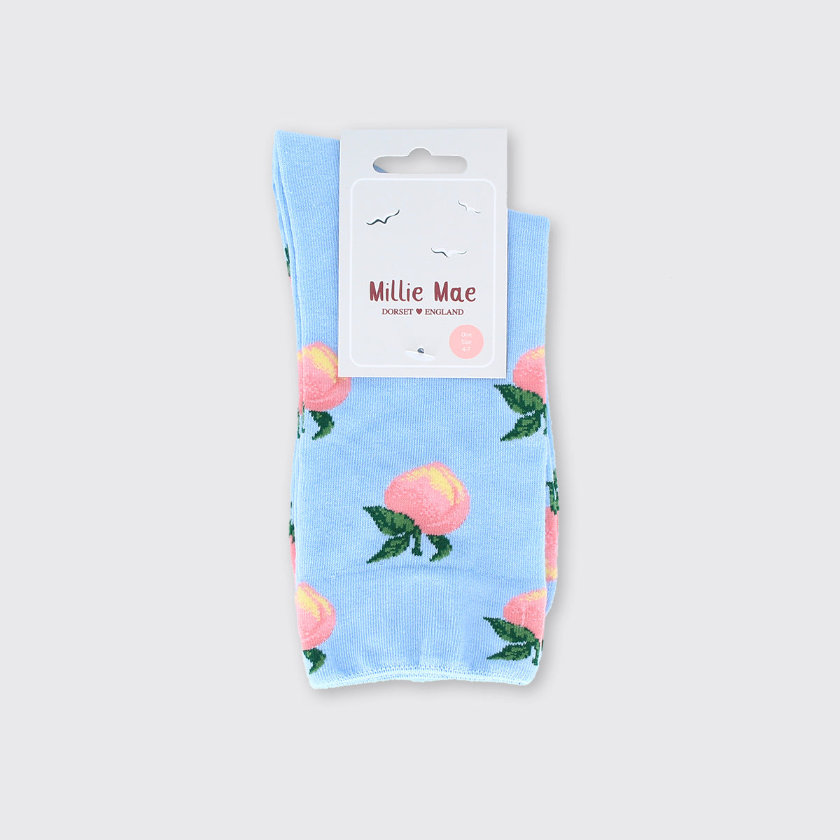 Millie Mae - Peach Socks - Blue