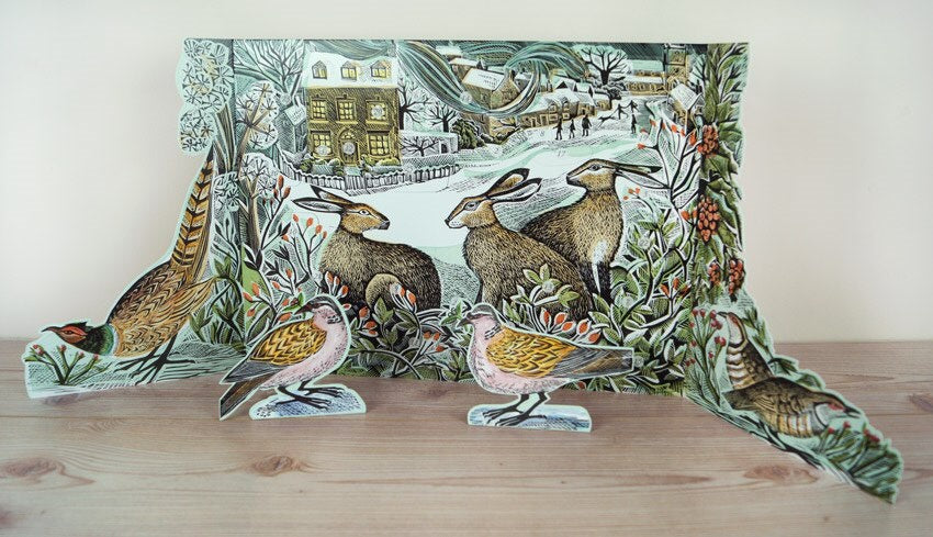 We Three Hares Freestanding Advent Calendar