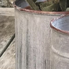 Zinc Metal Cactus Plant Pot 9x9cm - Vertical
