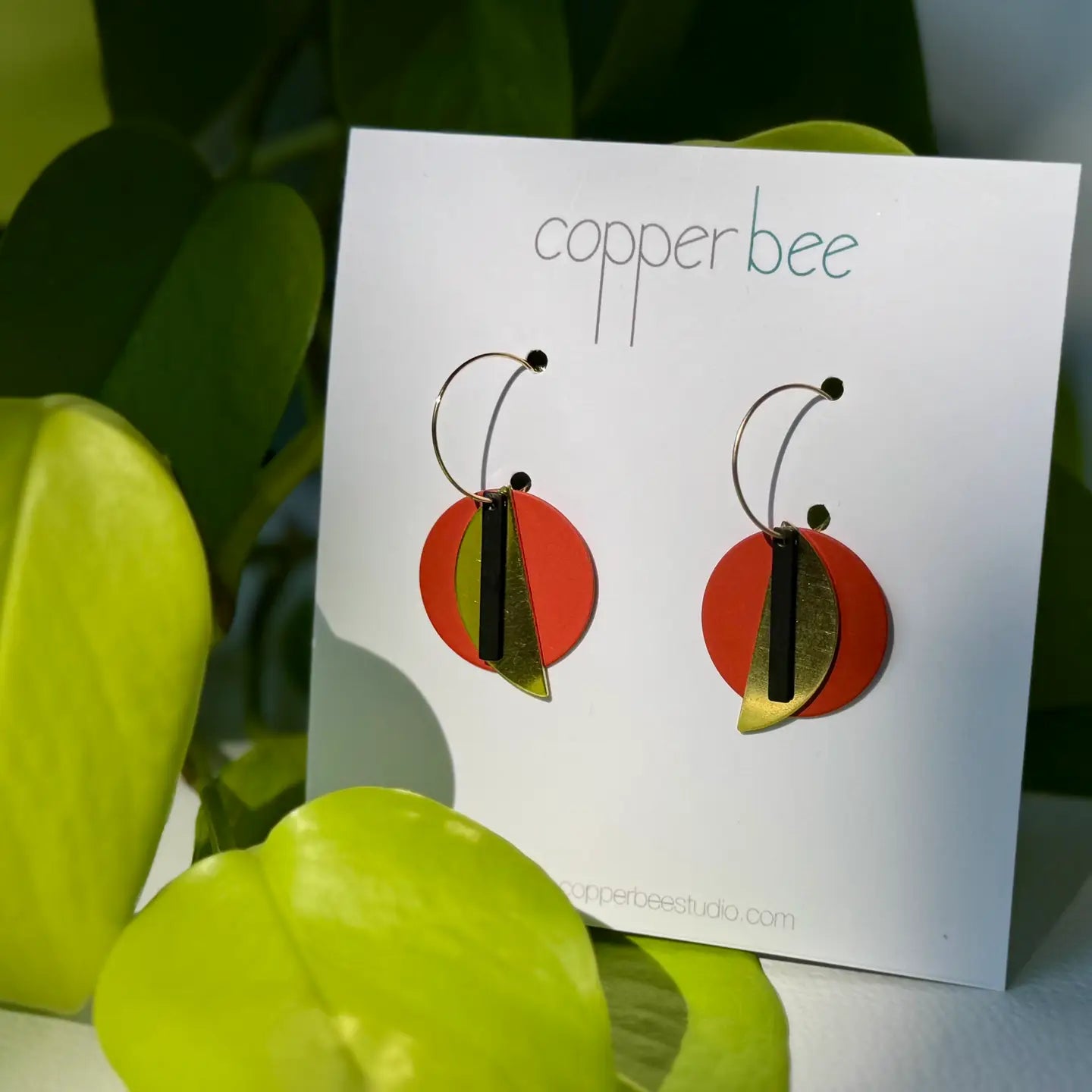 Tangent Earrings Bauhaus Modern Hoops