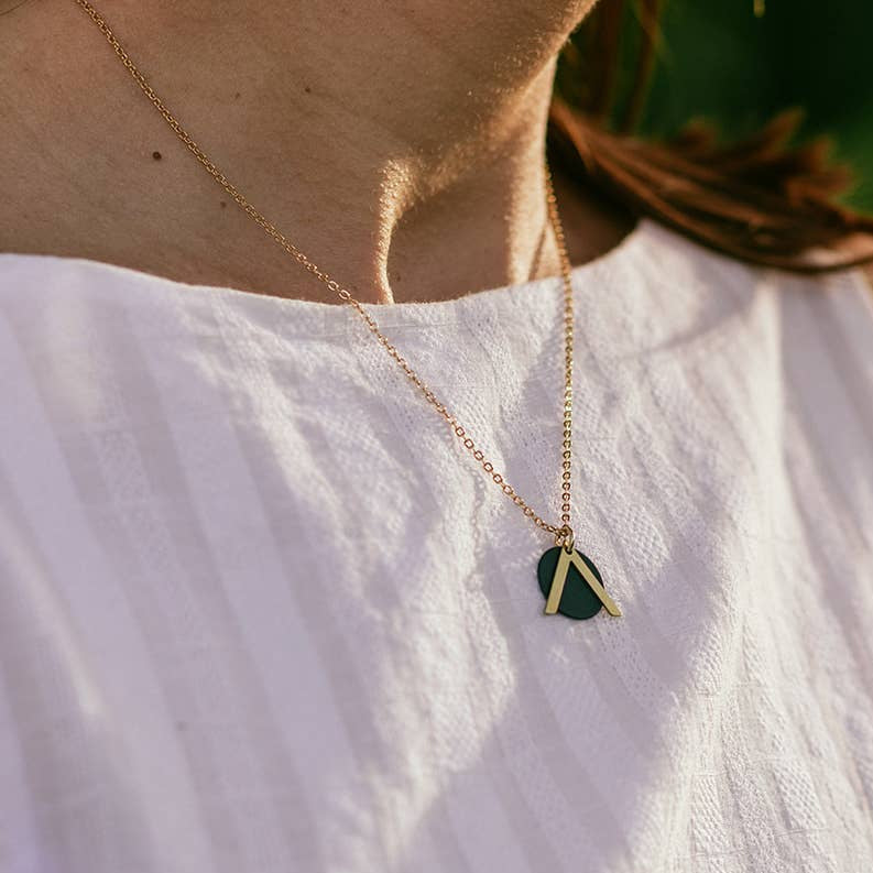 Mini Mismatch Collection Disc & Arch Marine Blue Necklace