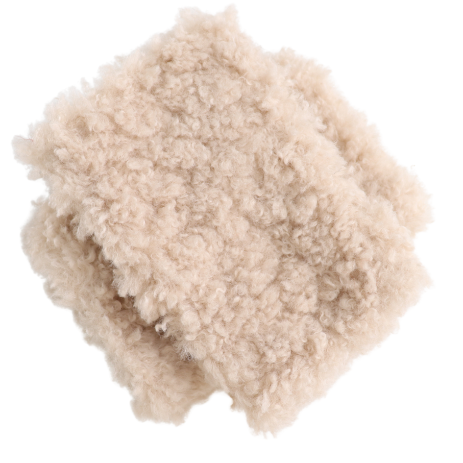 Teddy Fingerless Mittens - Almond