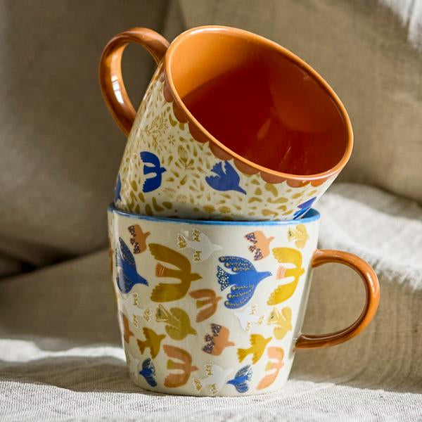 Bloomingville Anniversary Bird Rust Mug