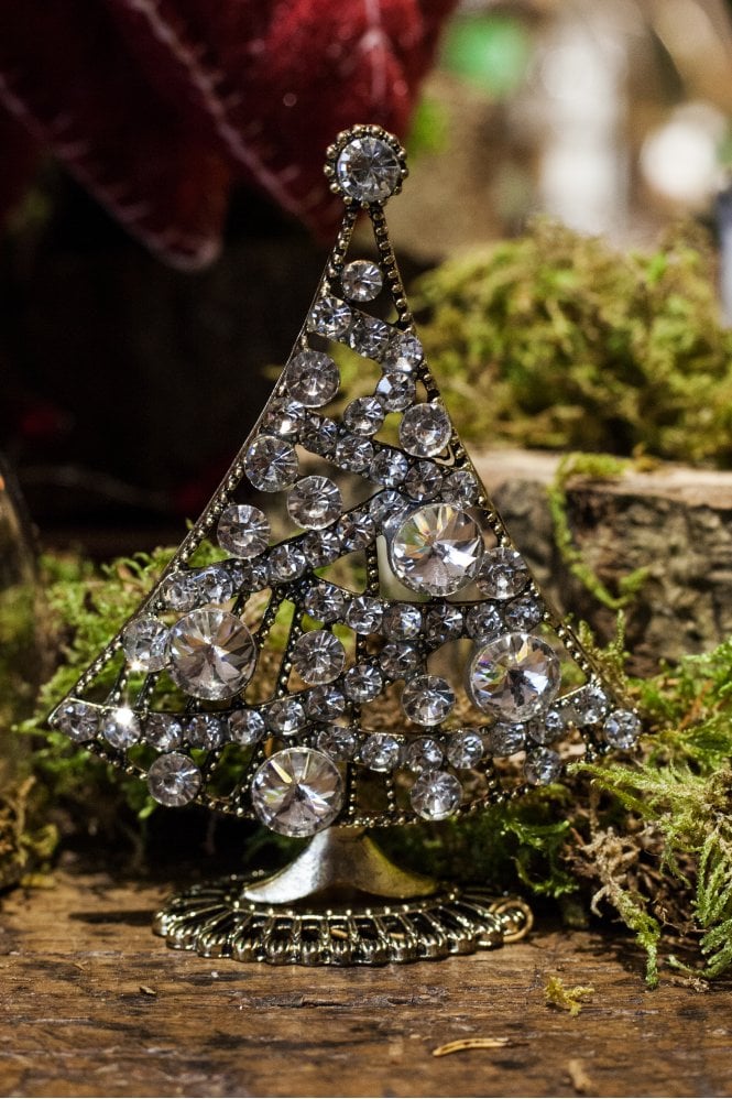 Crystal Garland Tree Antique Gold 11cm