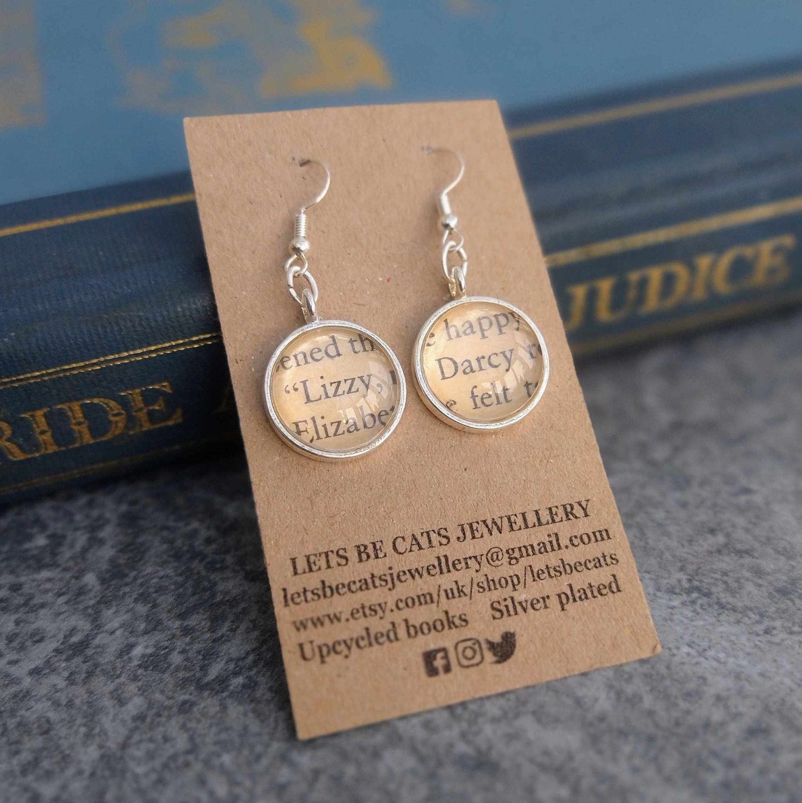 Pride & Prejudice Earrings, Lizzy and Darcy