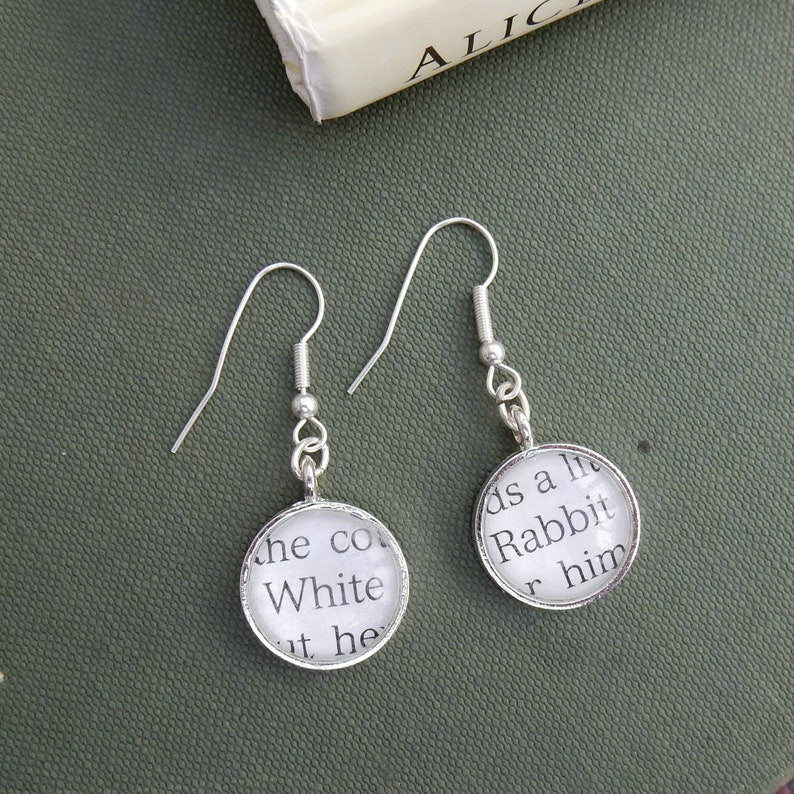 Alice in Wonderland Earrings - White Rabbit