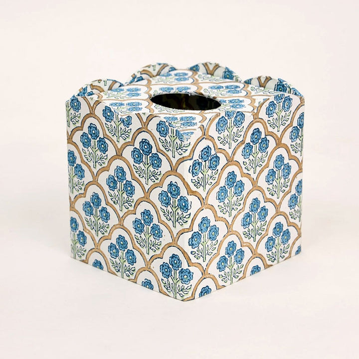 Paper Mirchi - Trellis Indigo Tissue Box