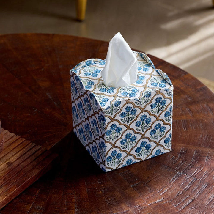 Paper Mirchi - Trellis Indigo Tissue Box