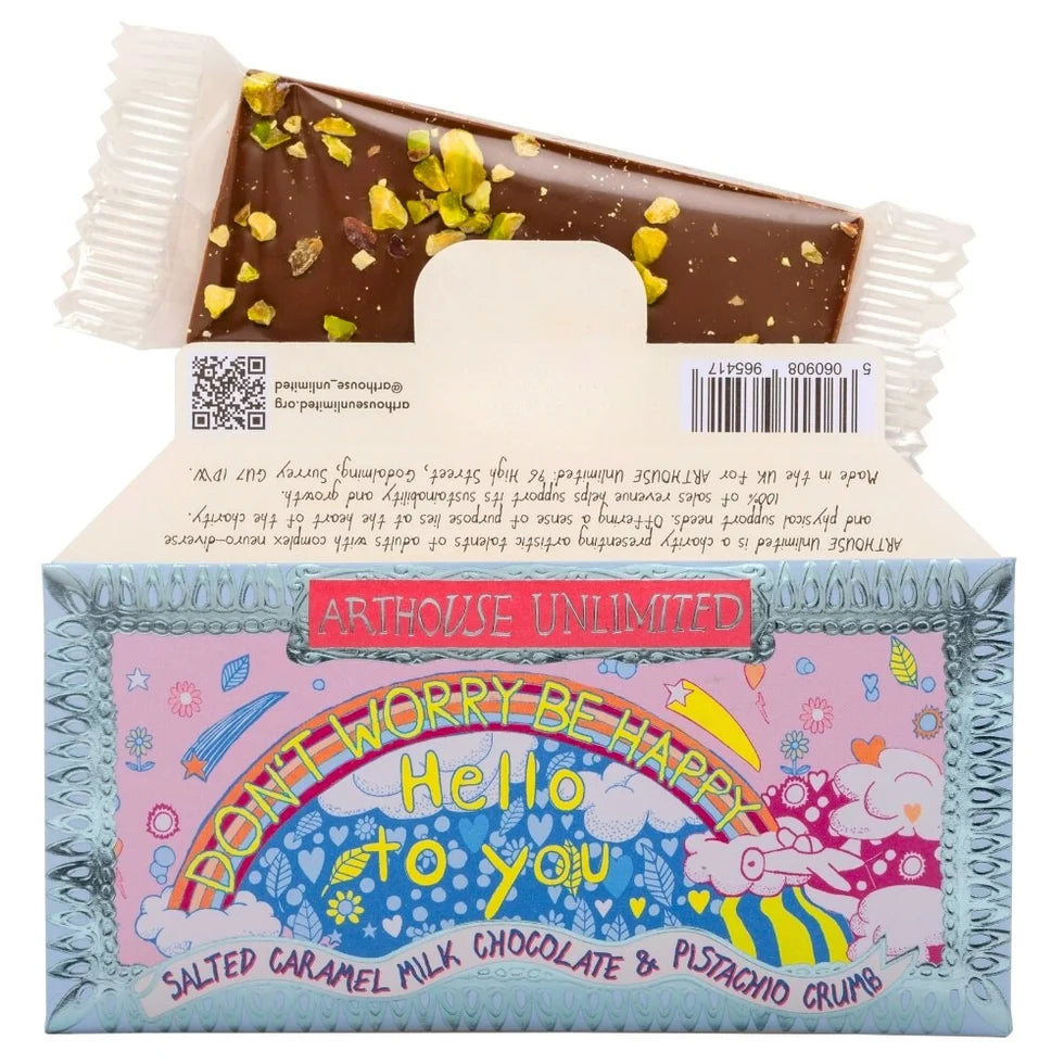 Joy Sized: Be Happy, Salted Caramel Milk Chocolate & Pistachio Crumb