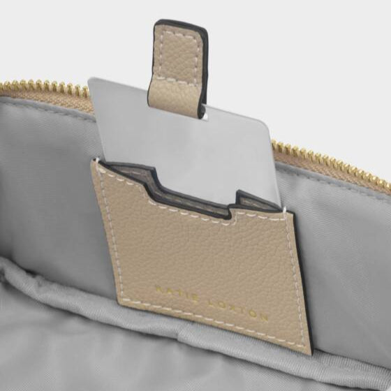 Fold-Out Mirror Makeup Bag Light Taupe - Katie Loxton