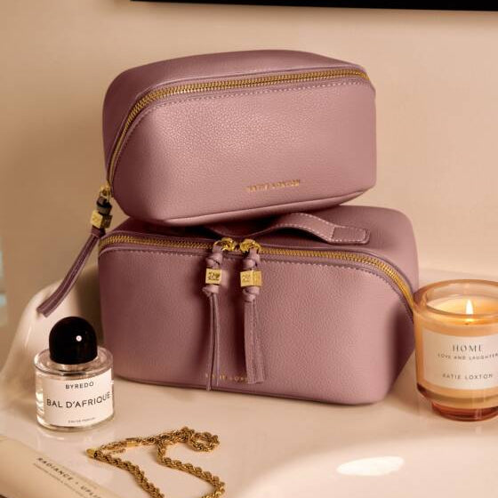 Fold-Out Mirror Makeup Bag Rose Pink - Katie Loxton