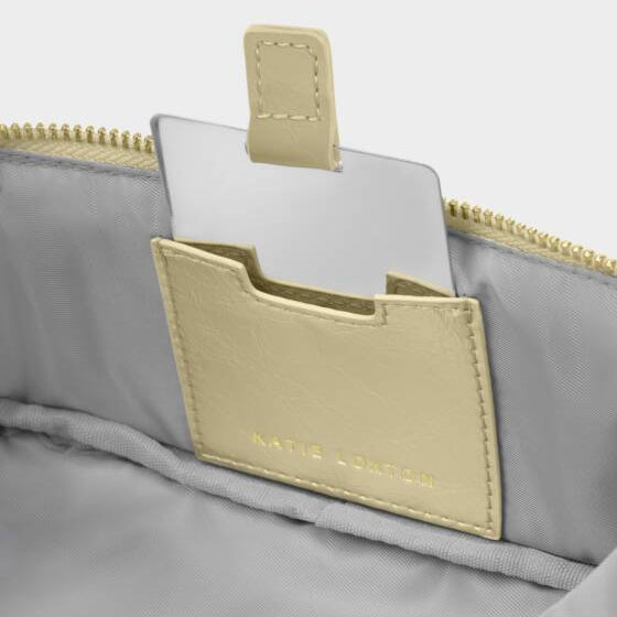 Fold-Out Mirror Makeup Bag Gold - Katie Loxton