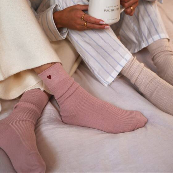 Gift Boxed Heart Socks Blush Pink - Katie Loxton