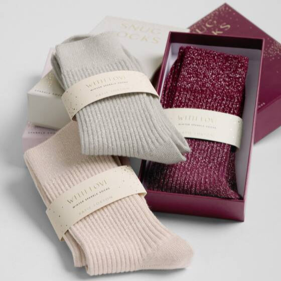 Gift Boxed Cherry Sparkle Socks - Katie Loxton