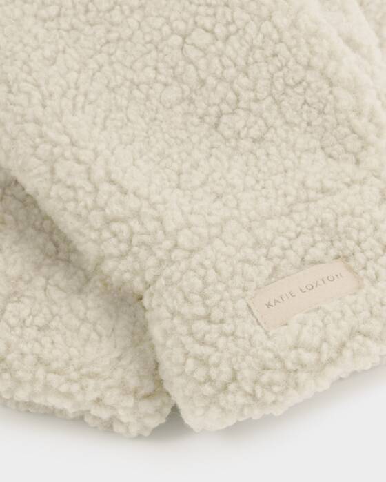 Cream Teddy Mittens on String - Katie Loxton