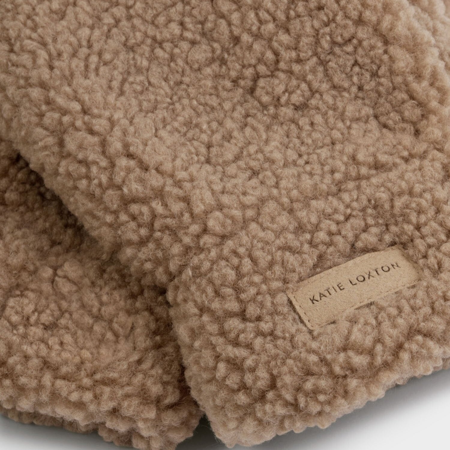 Tan Teddy Mittens on String - Katie Loxton