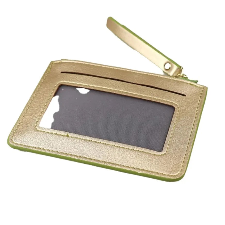 POM - Lime Green Metallic Mix Faux Leather Card Holder