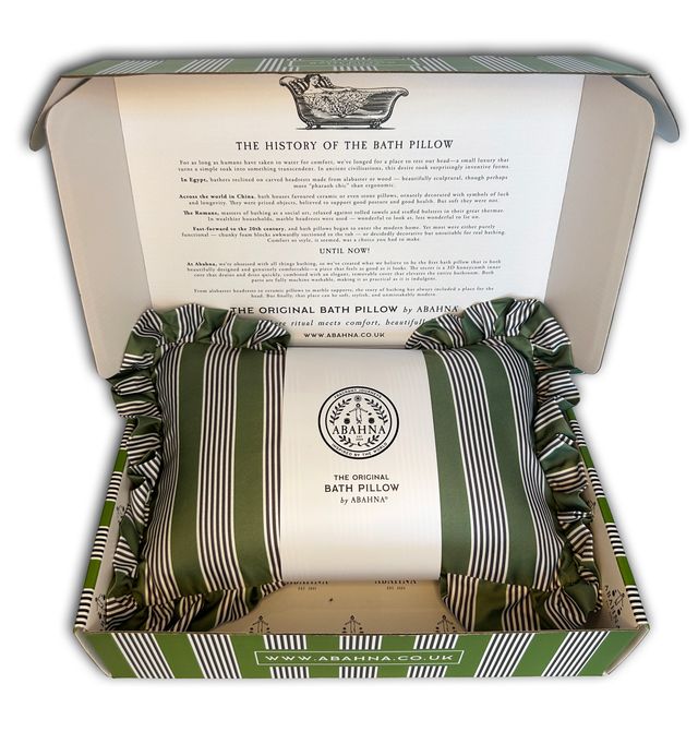 Abahna Bath Pillow - Charcoal Grey & Green
