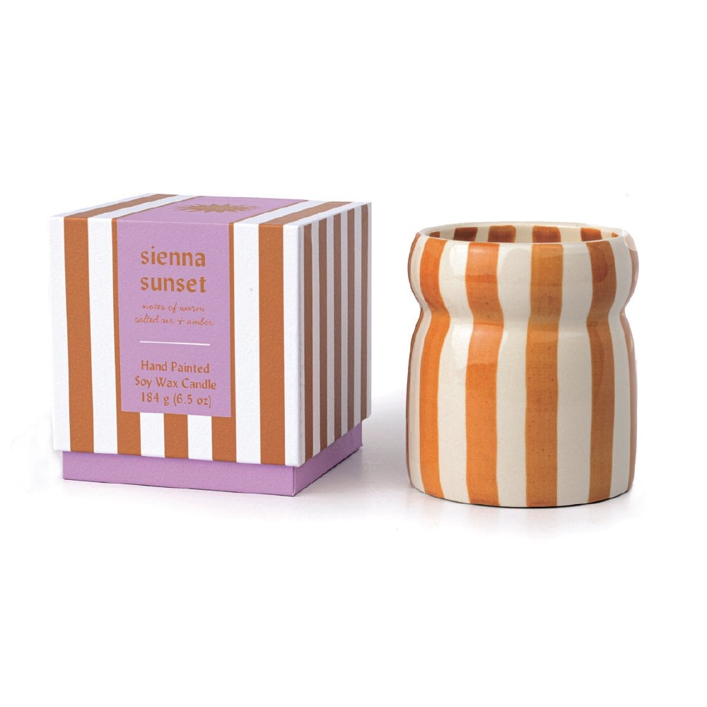 Cabana Rust Striped Sienna Sunset Candle