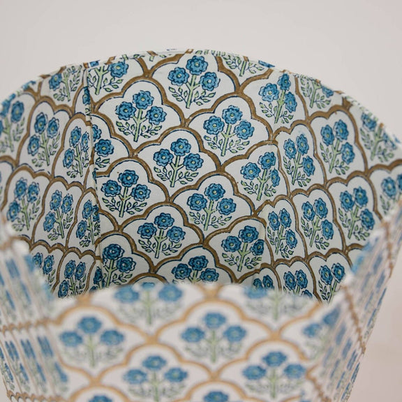 Paper Mirchi - Block Printed Waste Paper Basket - Trellis Indigo