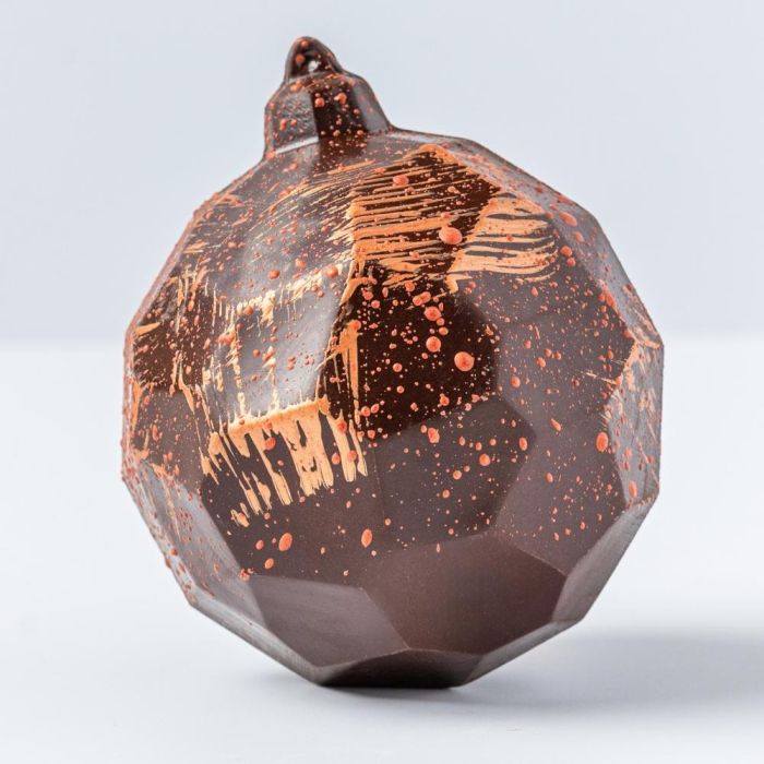 Dark Chocolate Bauble with Chocolate Orange Gems Inside