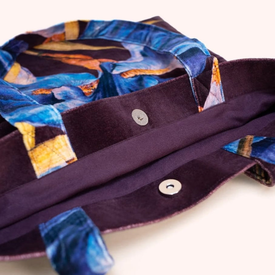 Powder Velvet Tote Bag - Iris