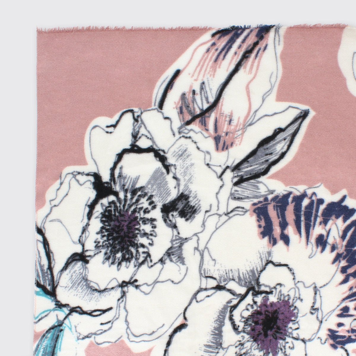 Rosie Floral Scarf - Pale Pink