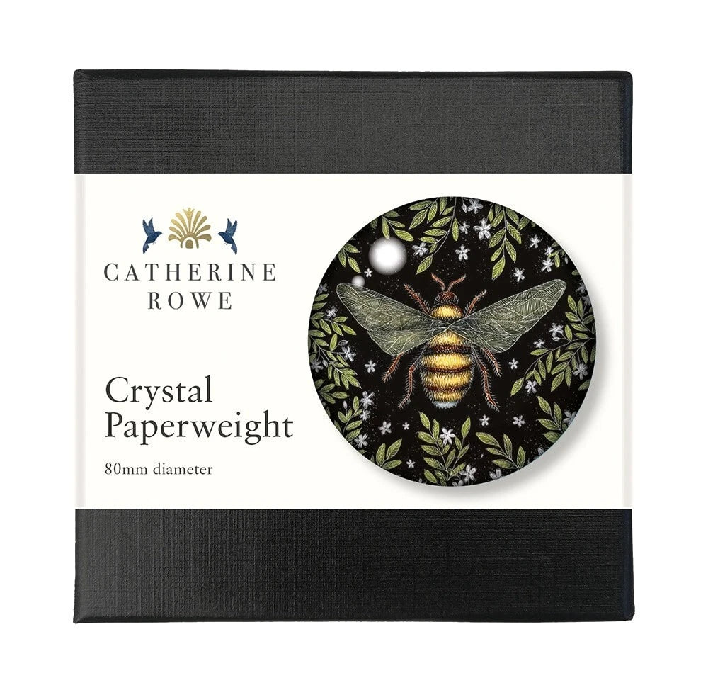 Catherine Rowe Honey Bee Crystal Paperweight